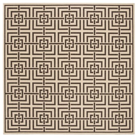 Safavieh 6 ft. 7 in. x 6 ft. 7 in. Square Linden 100 Contemporary Area Rug - Creme & Brown LND128U-6SQ